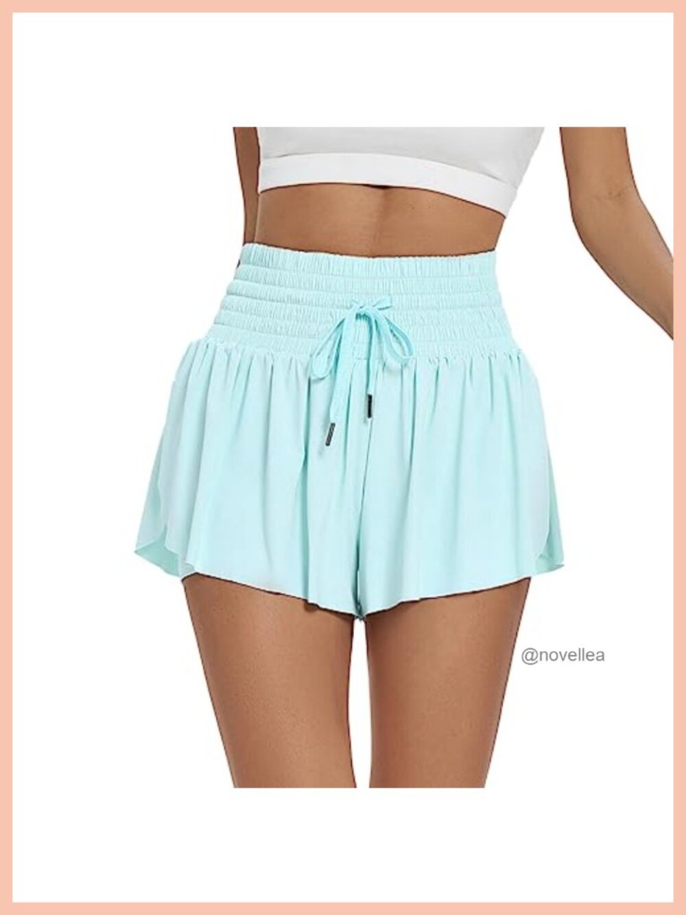Flowy Athletic Shorts High Waist 2-in-1 Sweat Skorts with Pockets Summer